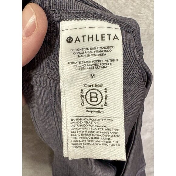 Athleta 7/8 Tight Legging Size Medium Ultimate Stash Pocket Heather Dress Blue - Picture 7 of 12